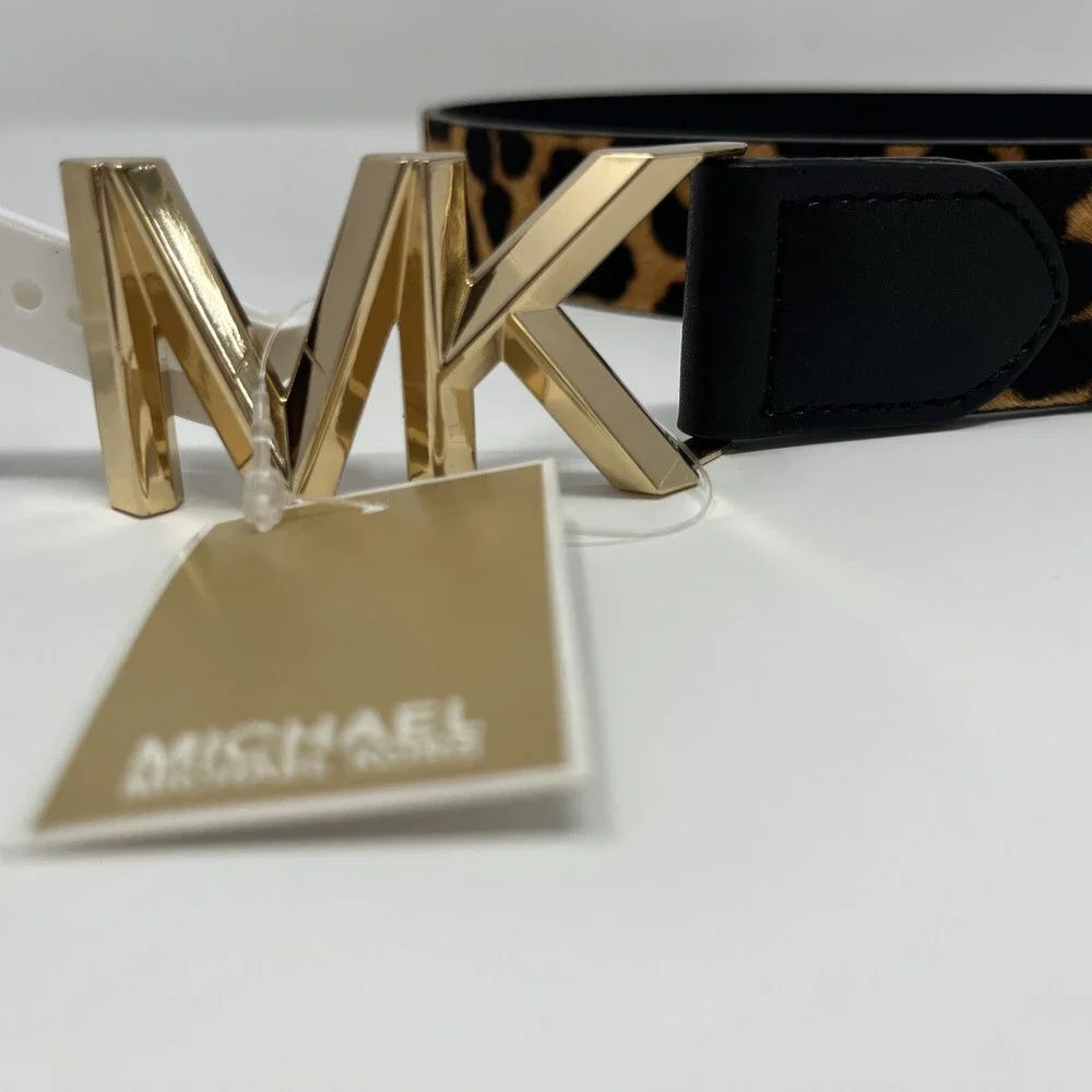 Michael Kors MK Haircalf Belt Women's Medium M 32mm Leopard New with Tags